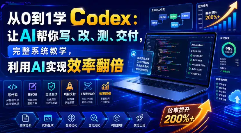从0到1学Codex：让AI帮你写、改、测、交付，完整系统教学，利用AI实现效率翻倍(更新0918)-翻身路网创
