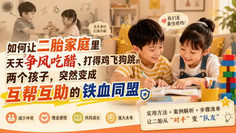 付费文章：如何让二胎家庭里天天争风吃醋、打得鸡飞狗跳的两个孩子，突然变成互帮互助的铁血同盟？-翻身路网创