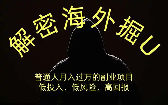 解密海外掘U，普通人月入过万的副业项目，低投入、低风险高回报，没有之一-翻身路网创