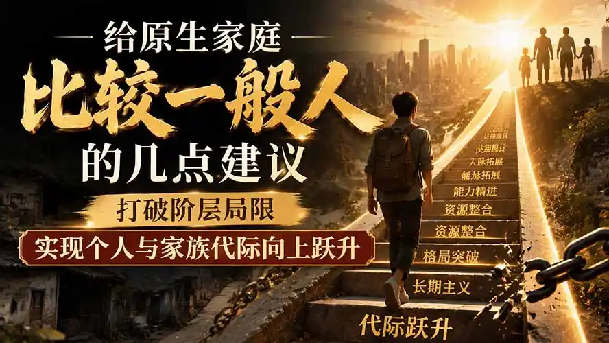 付费文章:给原生家庭比较一般人的几点建议,打破阶层局限,实现个人与家族代际向上跃升-翻身路网创