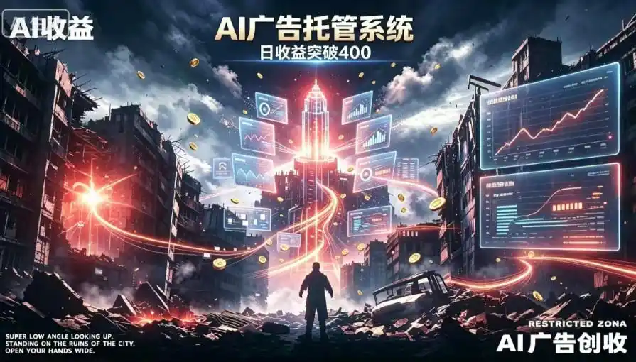 AI智能广告，全自动化运行，单日可达400+，小白新手0基础上手【揭秘】-翻身路网创