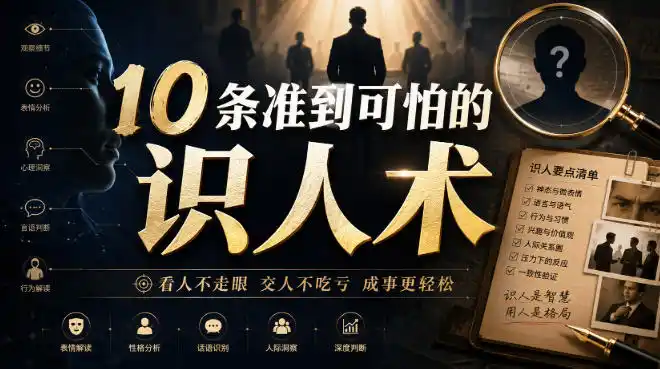 付费文章：10条准到可怕的识人术-翻身路网创