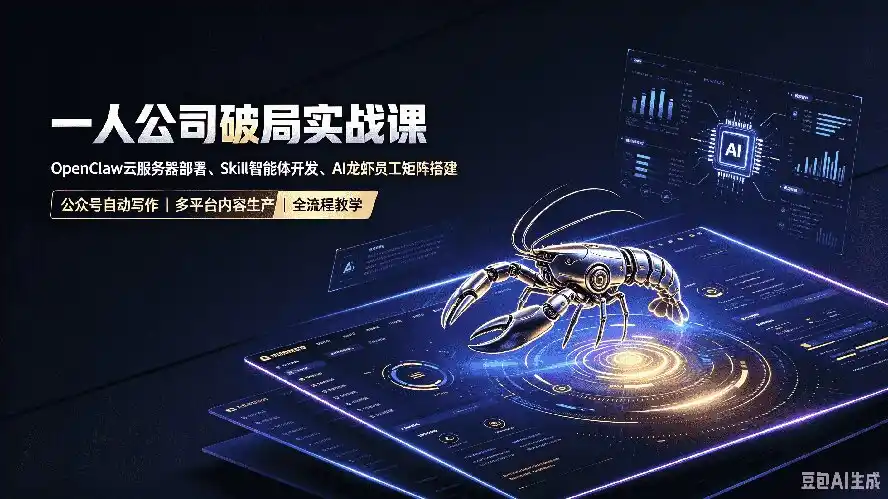 一人公司破局实战课｜OpenClaw云服务器部署、Skill智能体开发、AI龙虾员工矩阵搭建，公众号自动写作与多平台内容…-翻身路网创