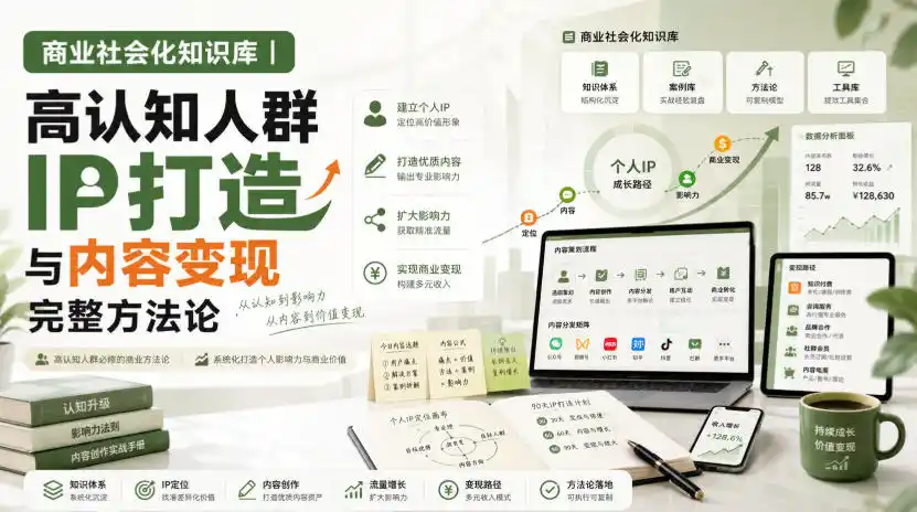 商业社会化知识库｜高认知人群IP打造与内容变现完整方法论【文档】-翻身路网创