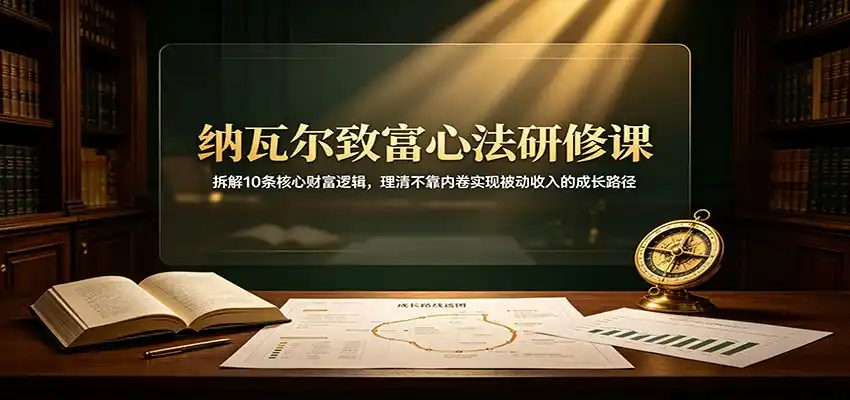 纳瓦尔致富心法研修课：拆解10条核心财富逻辑，理清不靠内卷实现被动收入的成长路径-翻身路网创