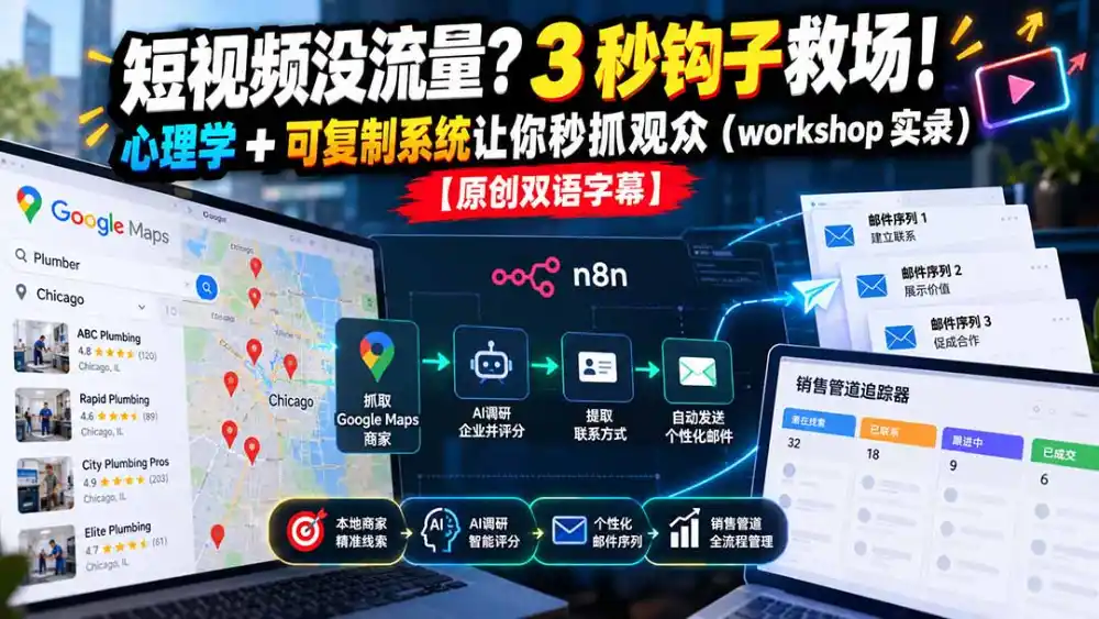短视频没流量?3 秒钩子救场!心理学 + 可复制系统让你秒抓观众(workshop 实录-翻身路网创