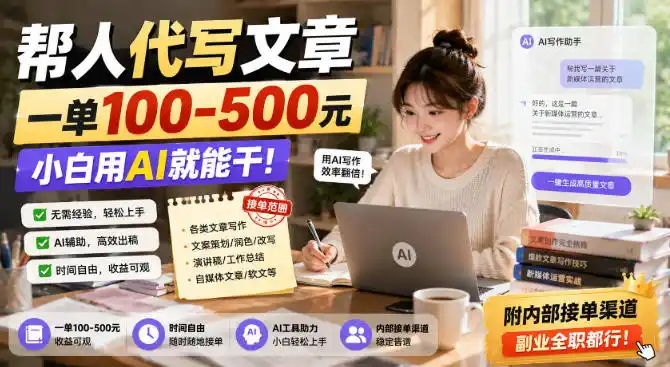 帮人代写文章，一单100-500，小白用AI就能干，附内部接单渠道，副业全职都行【揭秘】-翻身路网创
