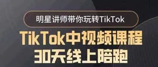 TikTok中视频课程30天线上陪跑，明星讲师带你玩转TikTok-翻身路网创