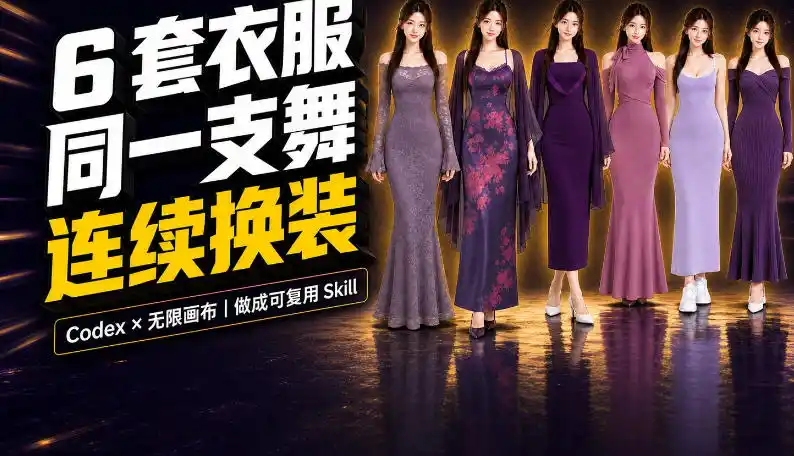 同一支舞，6套衣服按顺序切换：我把服装换装视频做成了一个Skill-翻身路网创