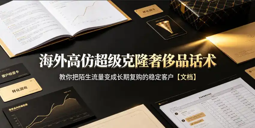海外高仿超级克隆奢侈品话术，教你把陌生流量变成长期复购的稳定客户【文档】-翻身路网创