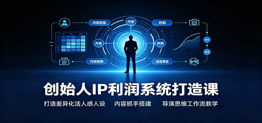 创始人IP利润系统打造课：打造差异化活人感人设，内容抓手搭建，导演思维工作流教学-翻身路网创