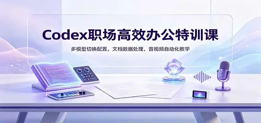 Codex职场高效办公特训课：多模型切换配置，文档数据处理，音视频自动化教学-翻身路网创