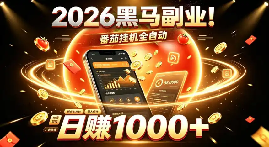 2026黑马副业！番茄挂G全自动日入1000+，操作最简单、门槛最低的线上轻资产项目【揭秘】-翻身路网创