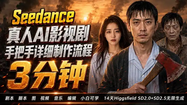 3分钟真人AI影视剧怎么做？SD 2.0手把手完整制作流程｜Higgsfield 14天SD 2.0/2.5无限生成-翻身路网创