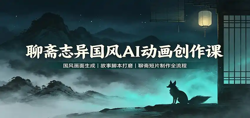 聊斋志异国风AI动画创作课：国风画面生成，故事脚本打磨，聊斋短片制作全流程-翻身路网创
