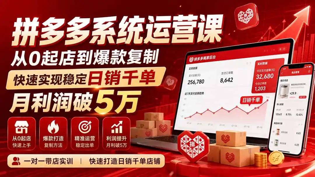 拼多多系统运营课(更新8月-翻身路网创