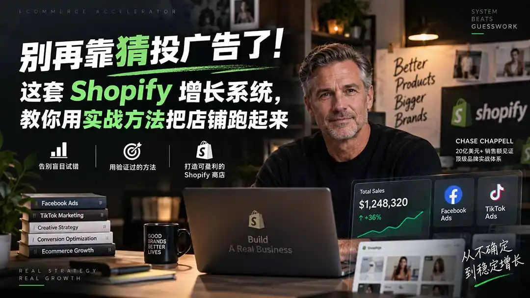 别再靠猜投广告了！这套 Shopify 增长系统，教你用实战方法把店铺跑起来【原创双语字幕】-翻身路网创