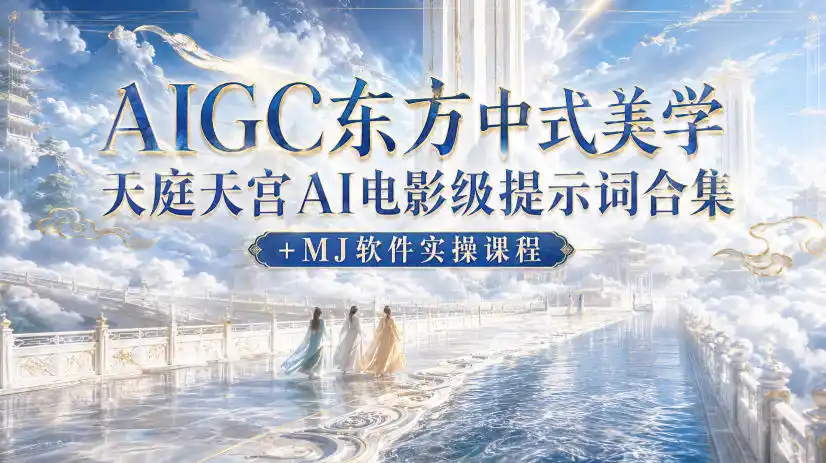 AIGC东方中式美学天庭天宫AI电影级提示词合集+MJ软件实操课程-翻身路网创