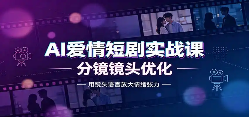 AI爱情短剧实战课：故事剧本创作，分镜镜头优化，智能体提示词-翻身路网创