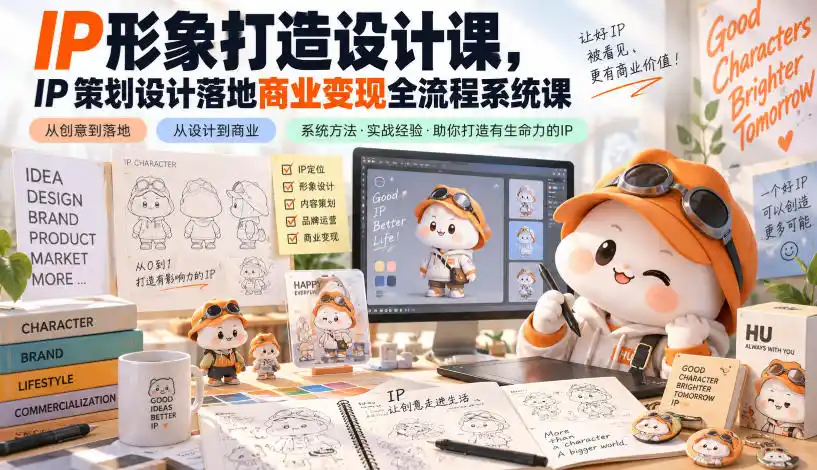 IP形象打造设计课，IP策划设计落地商业变现全流程系统课-翻身路网创