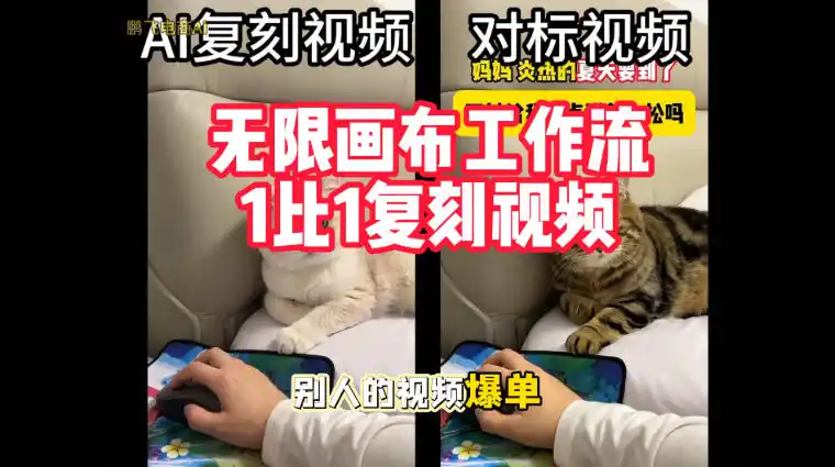 宠物带货视频复刻，无限画布工作流1比1，不用拍摄、不用布景、不用真人出镜，几分钟就能做出一条专业带货视频-翻身路网创