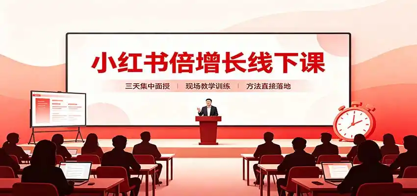 小红书倍增长线下课：三天集中面授，拆解选品、素材制作与起号全链路-翻身路网创