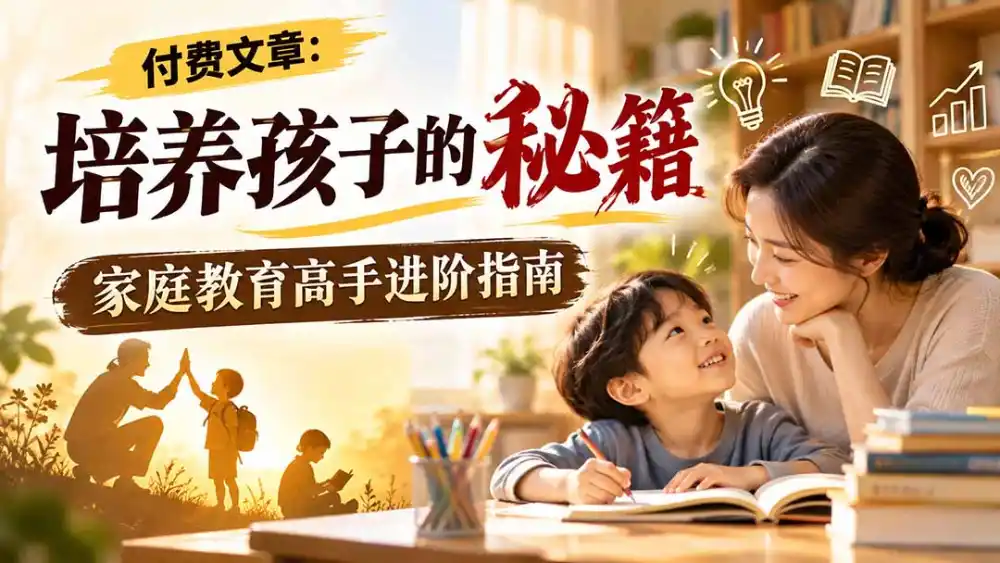 付费文章：培养孩子的秘籍，家庭教育高手进阶指南-翻身路网创
