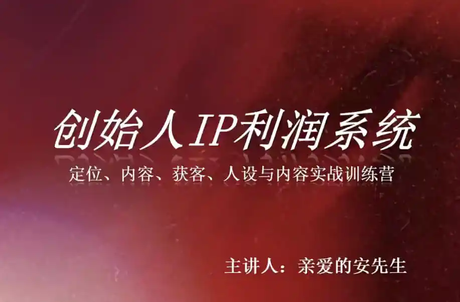 创始人IP利润系统8月训练营，定位、内容、获客、人设与内容实战训练营-翻身路网创