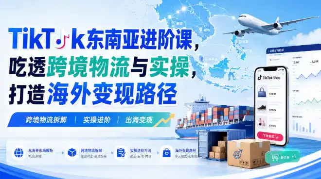 TikTok东南亚进阶课，吃透跨境物流与实操，打造海外变现路径-翻身路网创