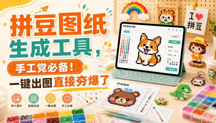 拼豆图纸生成工具，手工党必备！一键出图直接夯爆了-翻身路网创