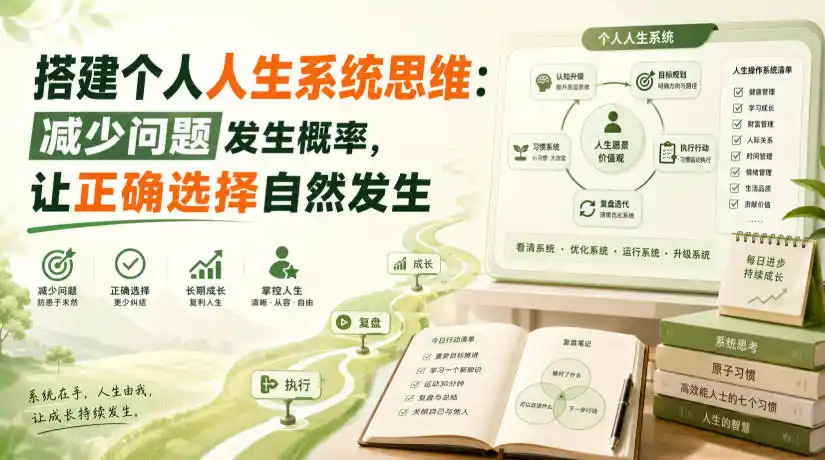 付费文章：搭建个人人生系统思维：减少问题发生概率，让正确选择自然发生-翻身路网创