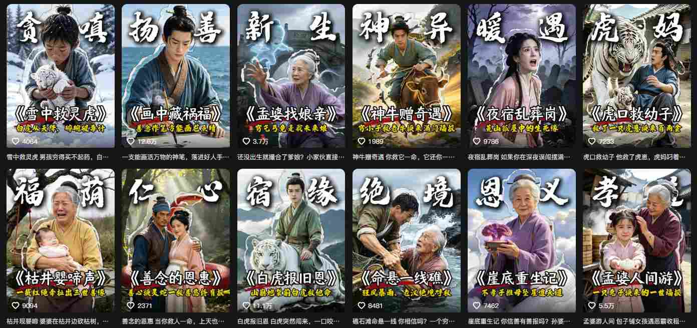 抖音67W粉丝博主的AI民间故事教学，从起号、文案、剪辑到多平台变现全流程，伙伴分成计划接广告等多种收益，月入1W+-翻身路网创