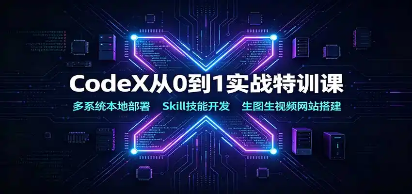 CodeX从0到1实战特训课：多系统本地部署，Skill技能开发，生图生视频网站搭建-翻身路网创