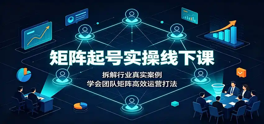 矩阵起号实操线下课：拆解行业真实案例，学会团队矩阵高效运营打法-翻身路网创