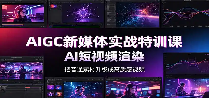 AIGC新媒体实战特训课：工具入门实操，AI短视频渲染，数字人商业视频制作-翻身路网创