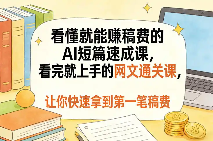 看懂就能賺稿费的AI短篇速成课，看完就上手的网文通关课，让你快速拿到第一笔稿费(更新1008)-翻身路网创
