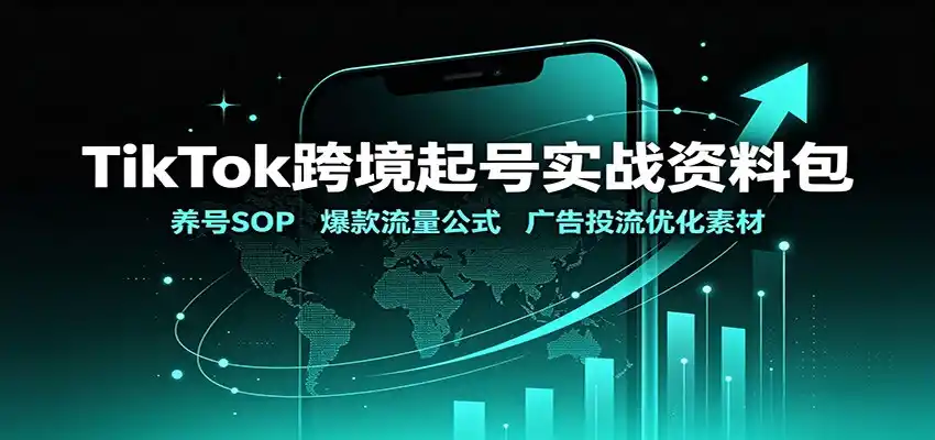 TikTok跨境起号实战资料包：养号SOP，爆款流量公式，广告投流优化素材-翻身路网创