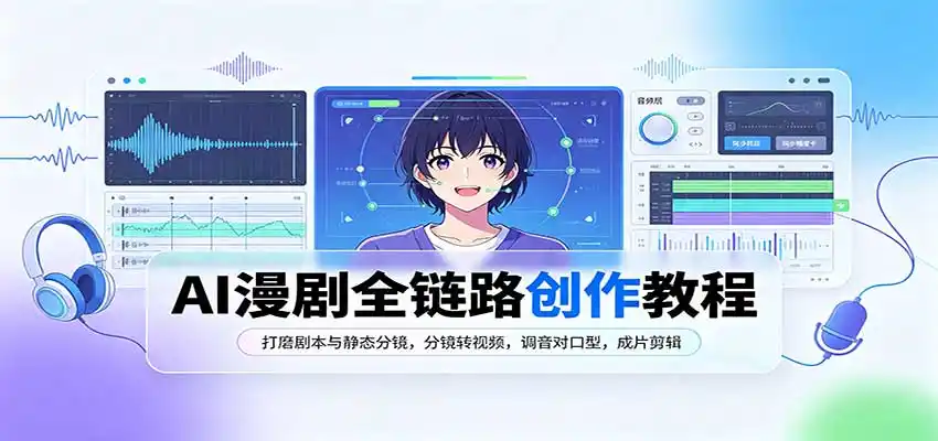 AI漫剧全链路创作教程：打磨剧本与静态分镜，分镜转视频，调音对口型，成片剪辑-翻身路网创