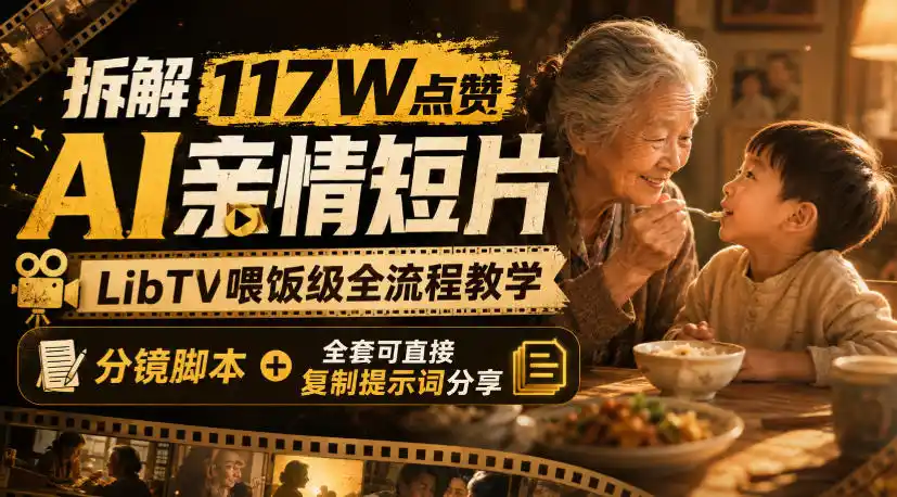 拆解117W点赞AI亲情短片，LibTV喂饭级全流程教学，分镜脚本+全套可直接复制提示词分享-翻身路网创