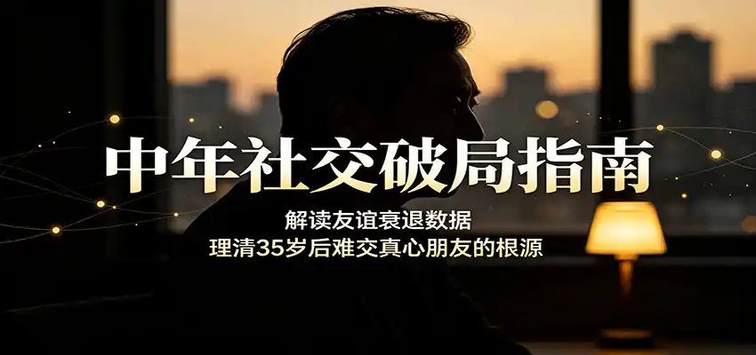 中年社交破局指南：解读友谊衰退数据，理清35岁后难交真心朋友的根源-翻身路网创