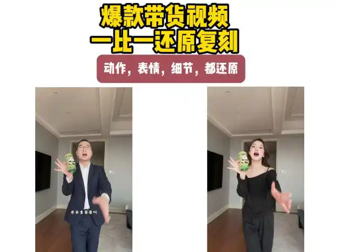 AI带货视频复刻，一比一还原加二创，动作，表情，细节，都还原，新手也能直接套用-翻身路网创