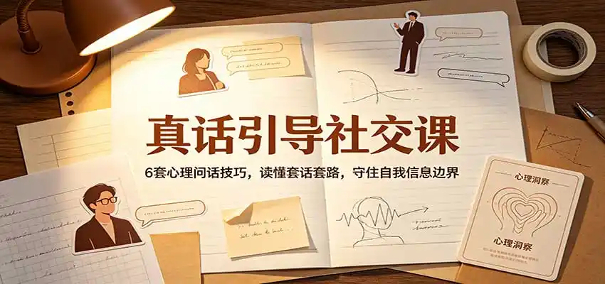 真话引导社交课：6套心理问话技巧，读懂套话套路，守住自我信息边界-翻身路网创