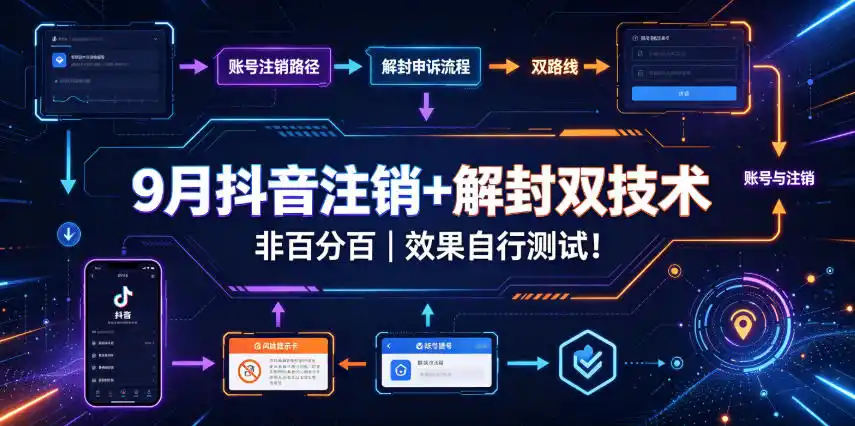 9月抖音注销+解封双技术，非百分百，效果自行测试！-翻身路网创