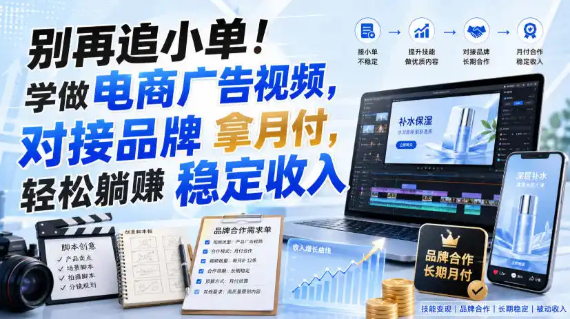 别再追小单！学做电商广告视频，对接品牌拿月付，轻松躺賺稳定收入【原创双语字幕】-翻身路网创