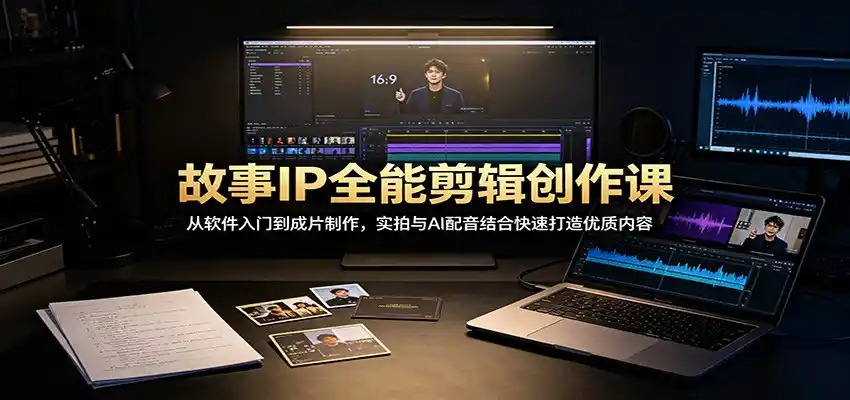 故事IP全能剪辑创作课：从软件入门到成片制作，实拍与AI配音结合快速打造优质内容-翻身路网创