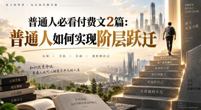 普通人必看付费文2篇：普通人如何实现阶层跃迁-翻身路网创