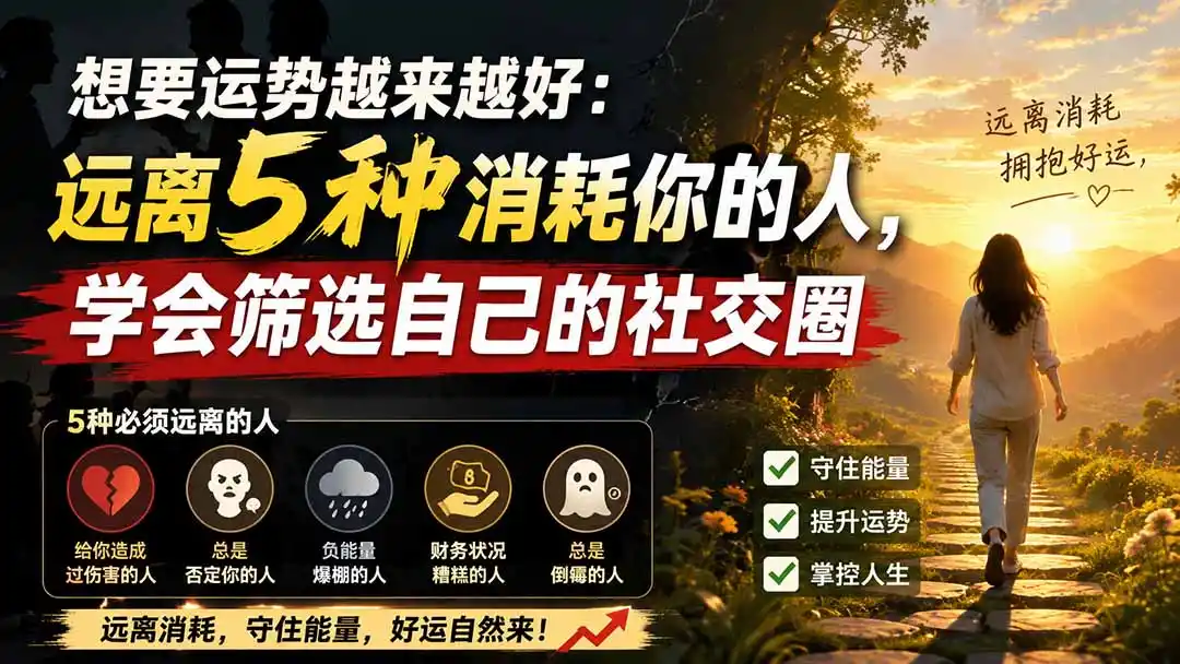 付费文章：想要运势越来越好：远离5种消耗你的人，学会筛选自己的社交圈-翻身路网创