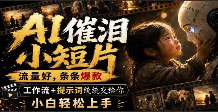 AI催泪小短片，流量好，条条爆款，工作流+提示词统统交给你，小白轻松上手-翻身路网创