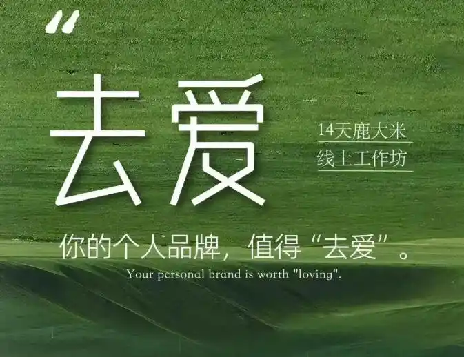 去爱14天鹿大米线上工作坊，你的个人品牌，值得“去爱”-翻身路网创