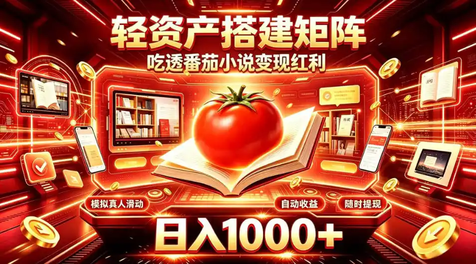 轻资产搭建矩阵，吃透番茄小说变现红利，日入1000+，支持无限矩阵放大【揭秘】-翻身路网创
